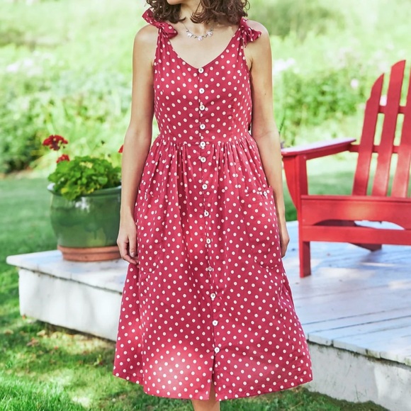 April Cornell Dresses & Skirts - NWT April Cornell Molly Dot Dress Red Cream Size XXL / 1X